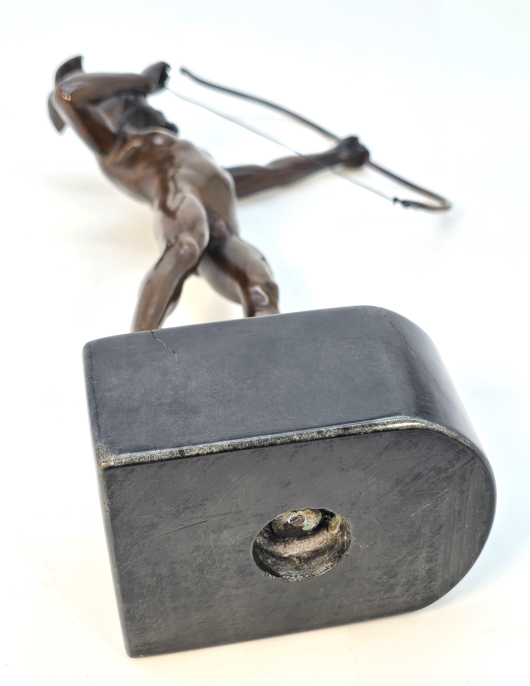 A 19th century  bronze figure of a Greek archer by Eugene Barillot C1870 For Sale 8