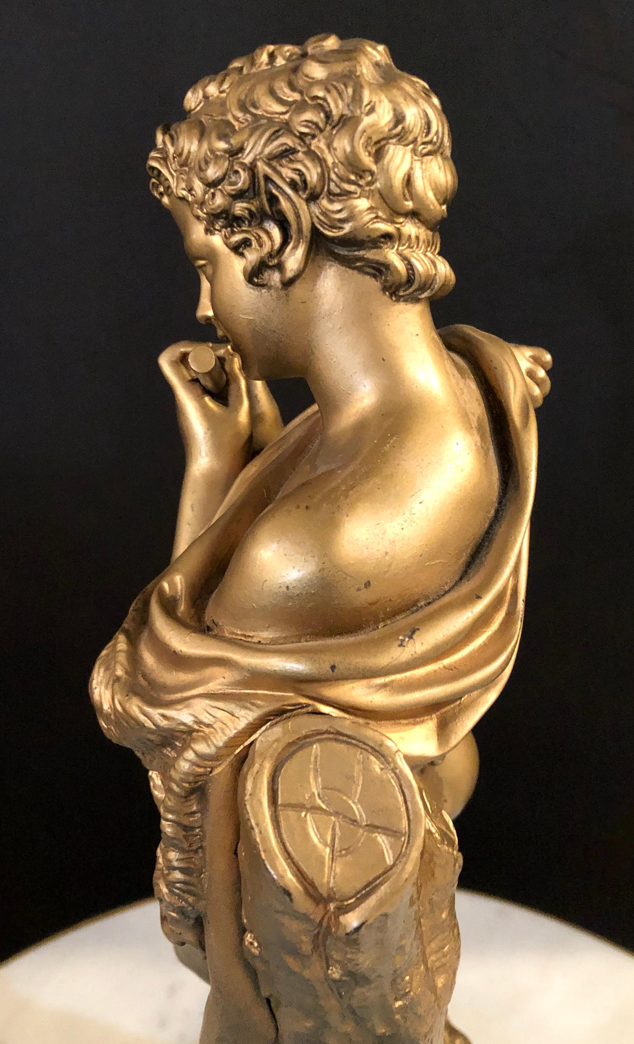 Bronze Akt-Pan-Satyr aus dem 19. Jahrhundert mit einer flötistischen Figur im Angebot 3