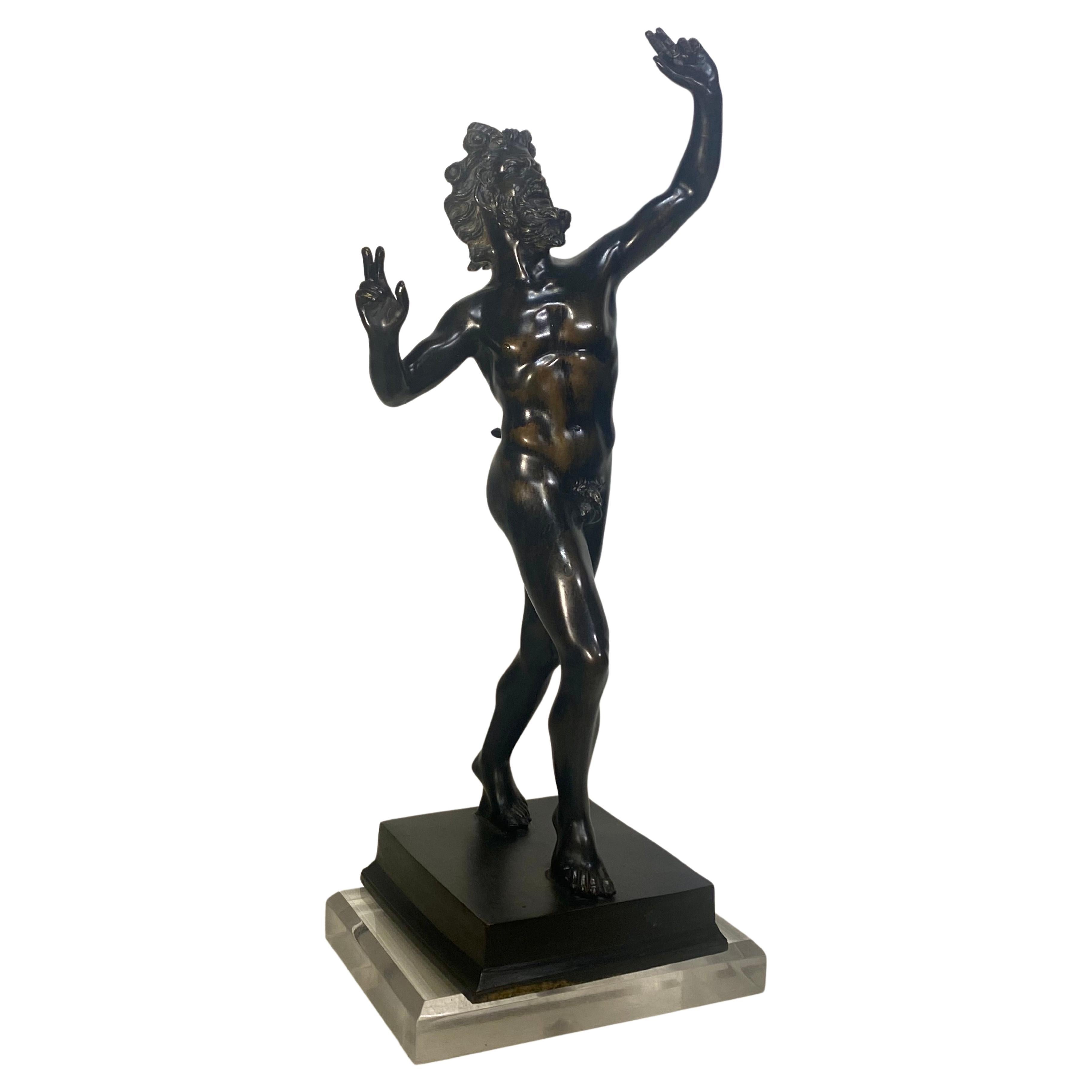 A  19th Century Bronze Sculpture Of The Dancing Faun of Pompeii 4