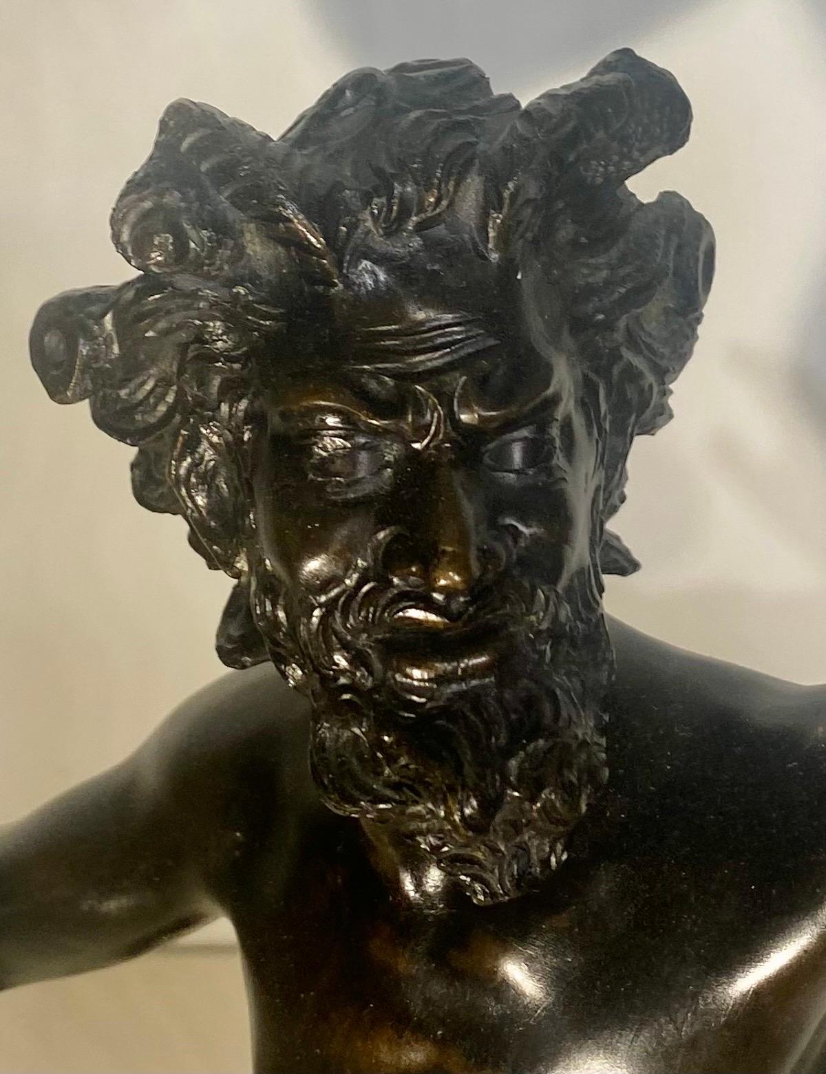 A  19th Century Bronze Sculpture Of The Dancing Faun of Pompeii 8