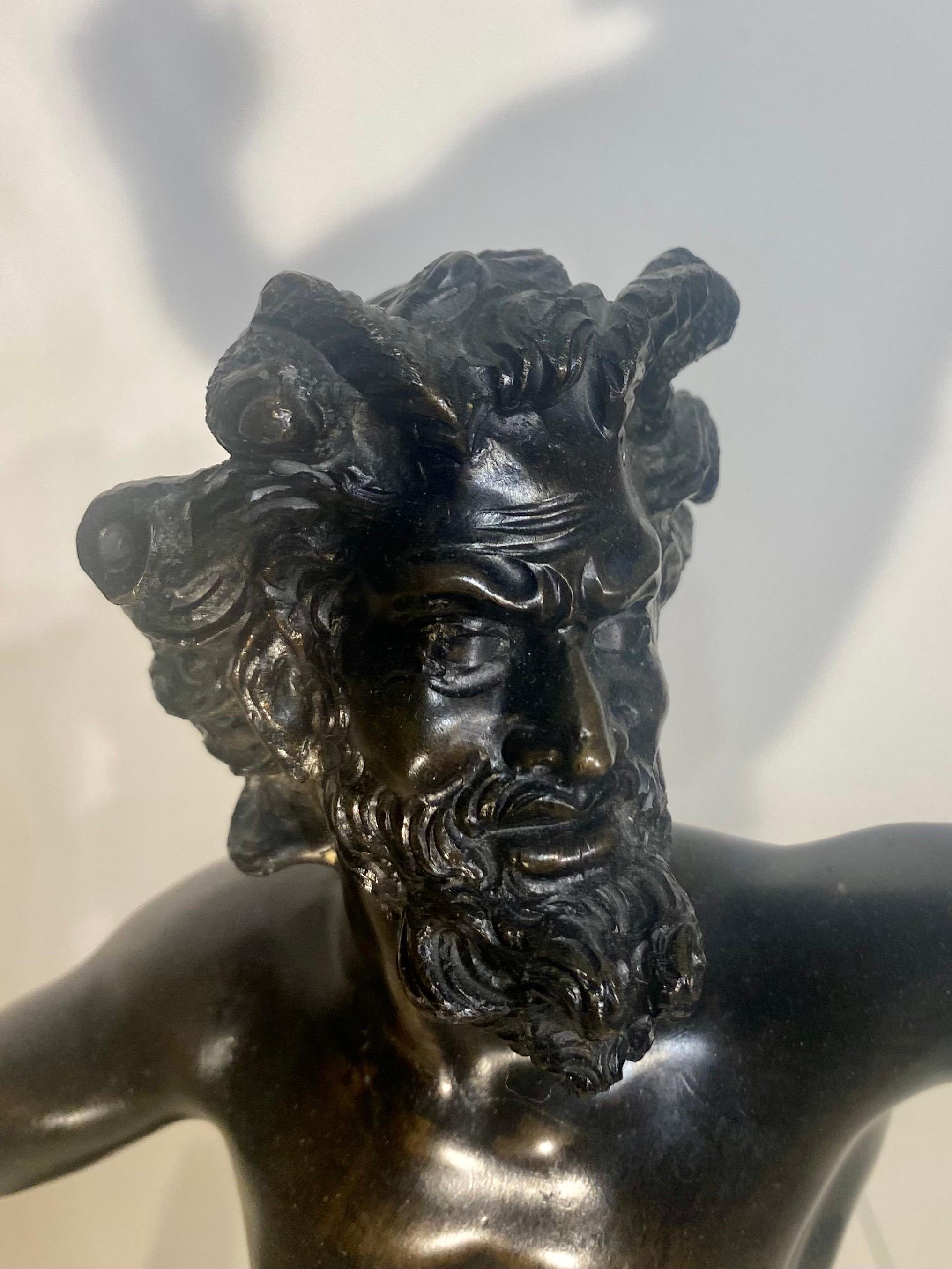 A  19th Century Bronze Sculpture Of The Dancing Faun of Pompeii 9