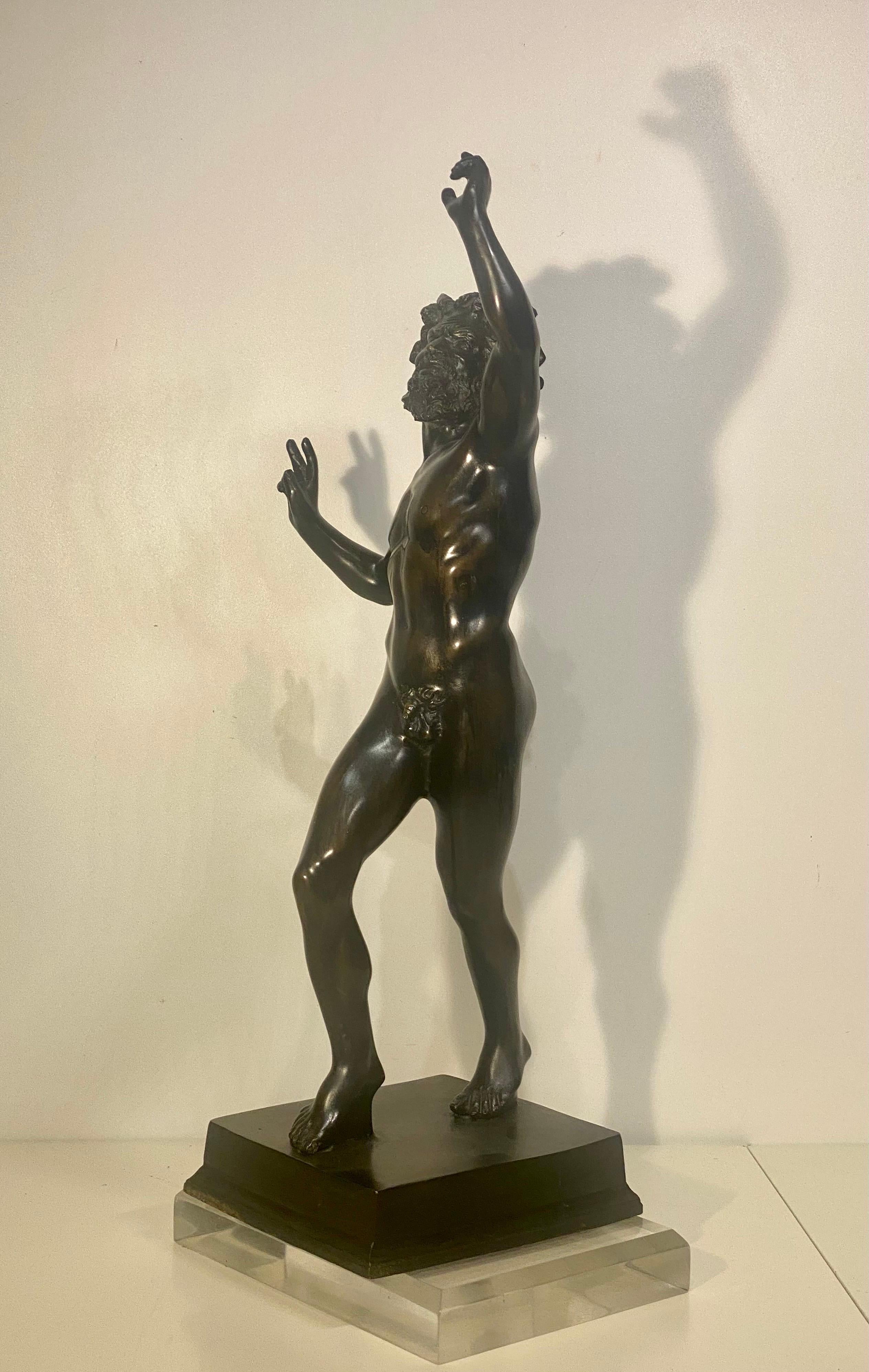 A  19th Century Bronze Sculpture Of The Dancing Faun of Pompeii 10