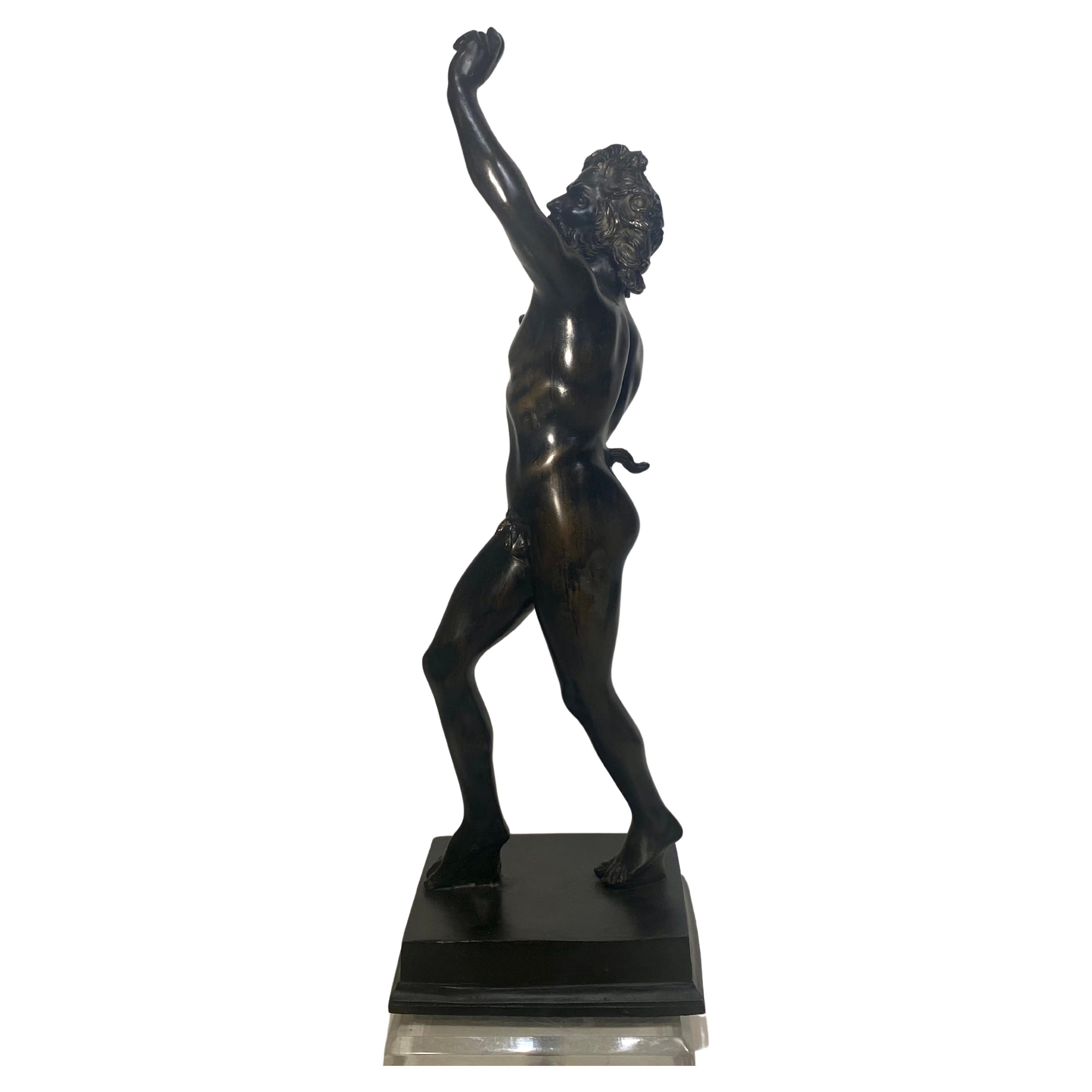 A  19th Century Bronze Sculpture Of The Dancing Faun of Pompeii 1
