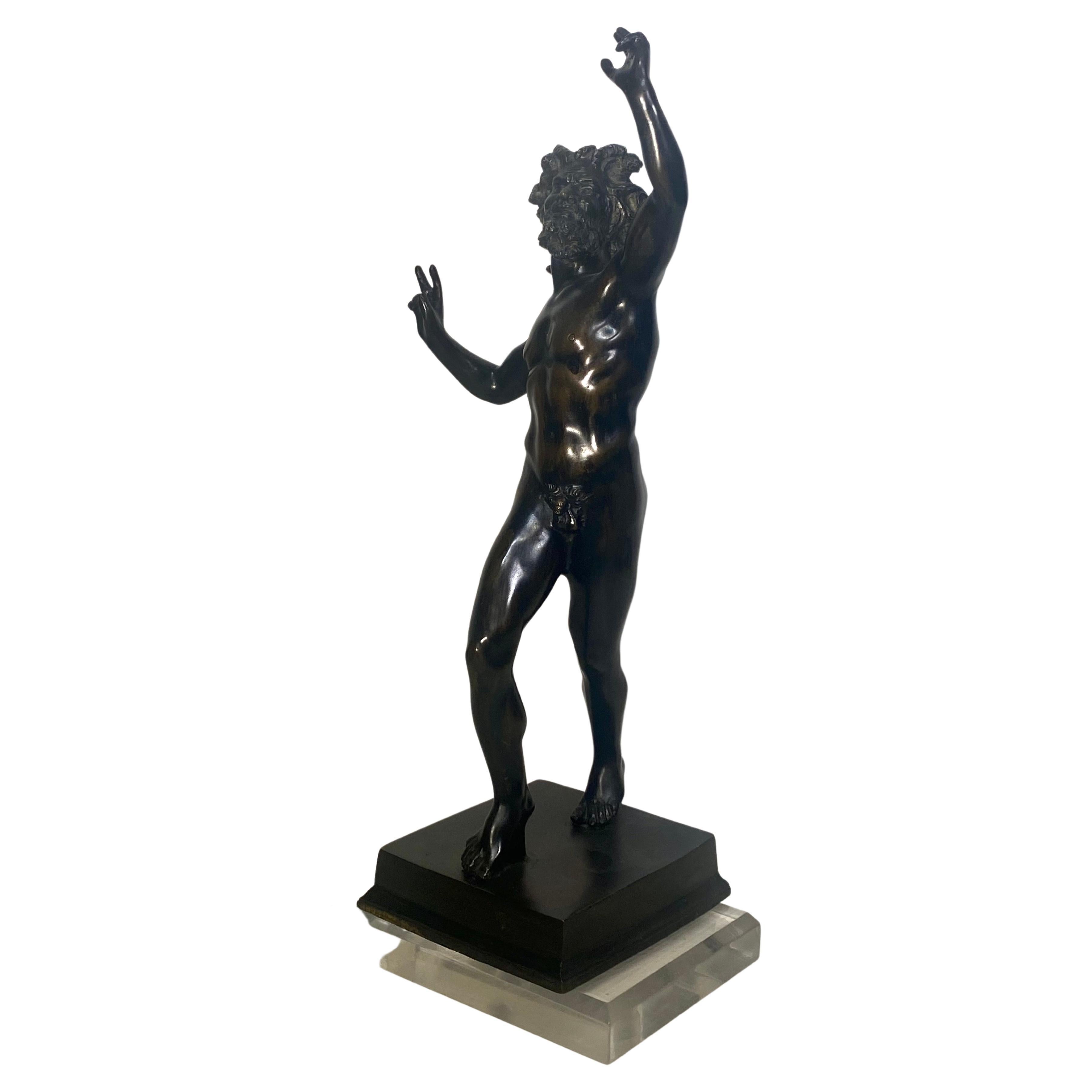 A  19th Century Bronze Sculpture Of The Dancing Faun of Pompeii 2