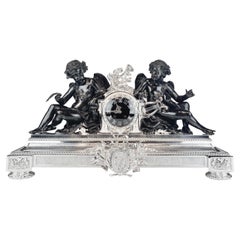 A 19th century bronze silver plated pendule by Christofle Paris.