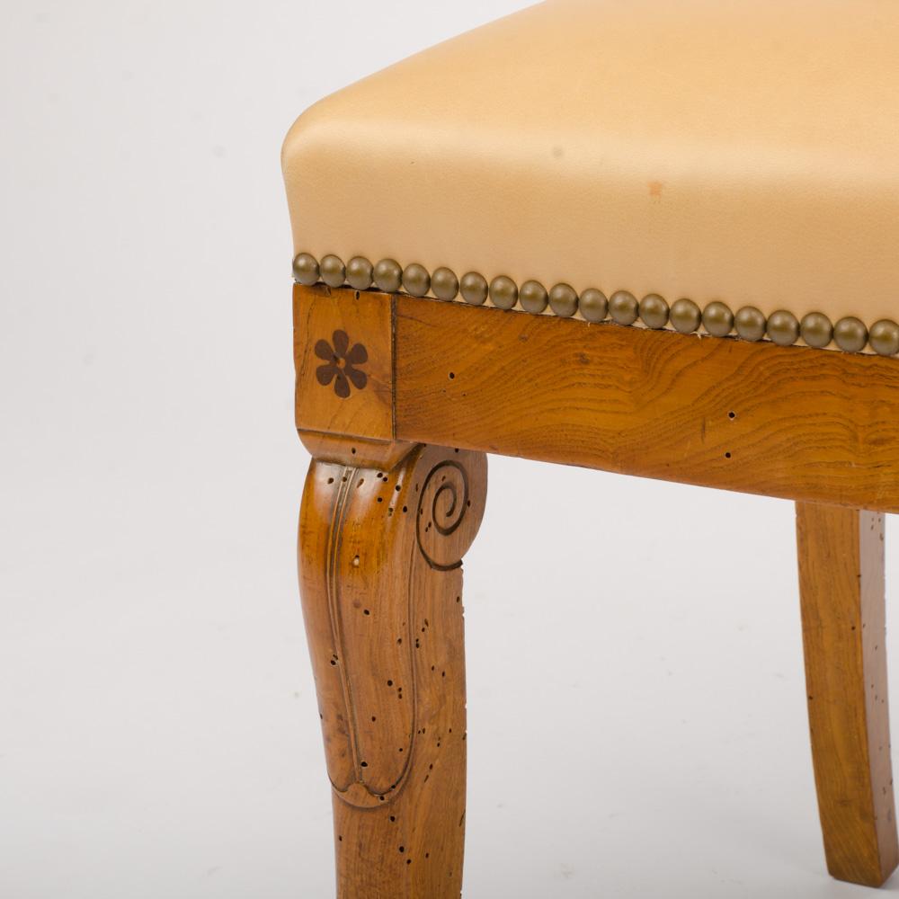 European A nineteenth century burlwood chair in the Biedermeier Style