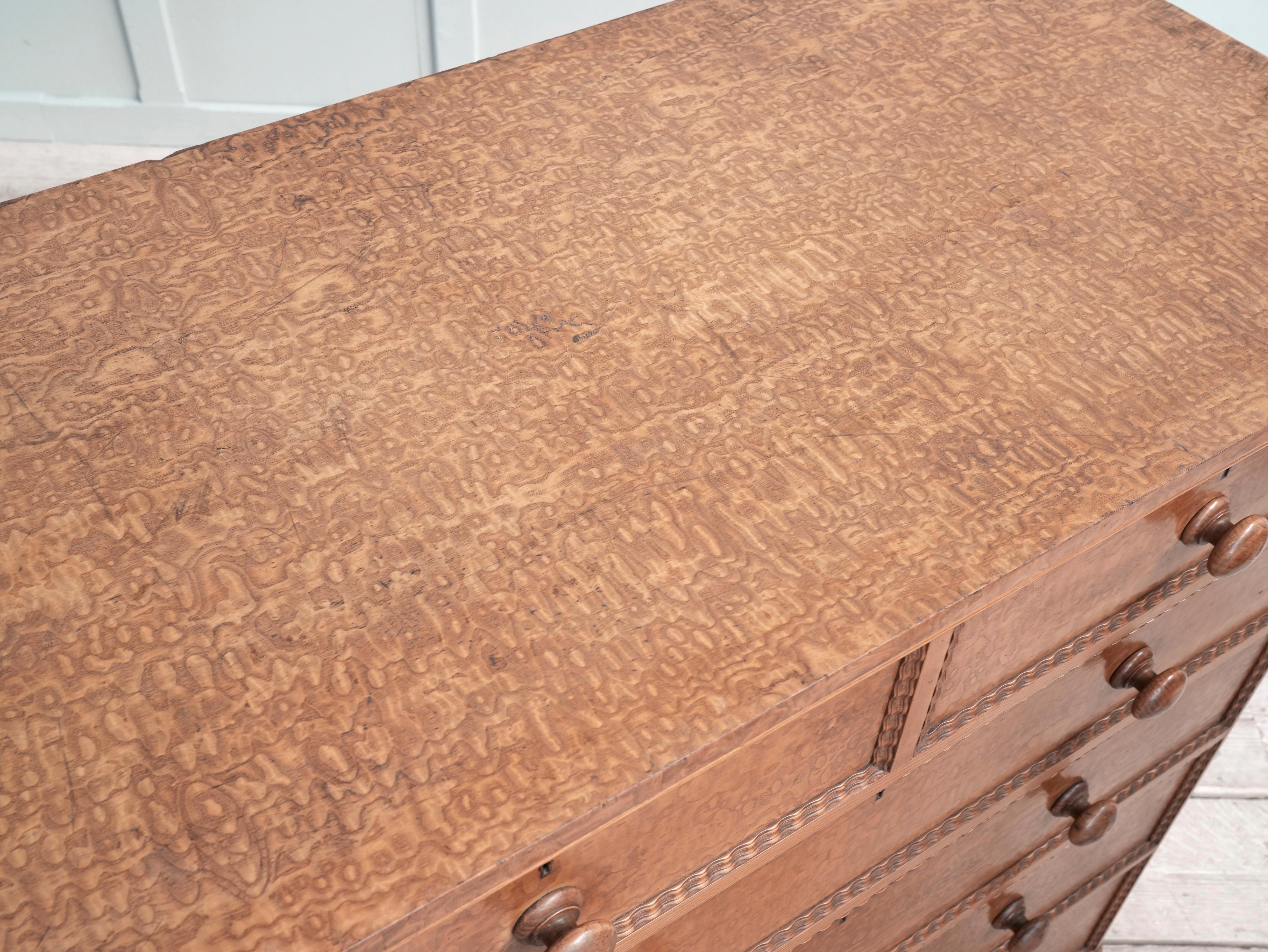 19th Century Burr Ash Chest of Drawers 10
