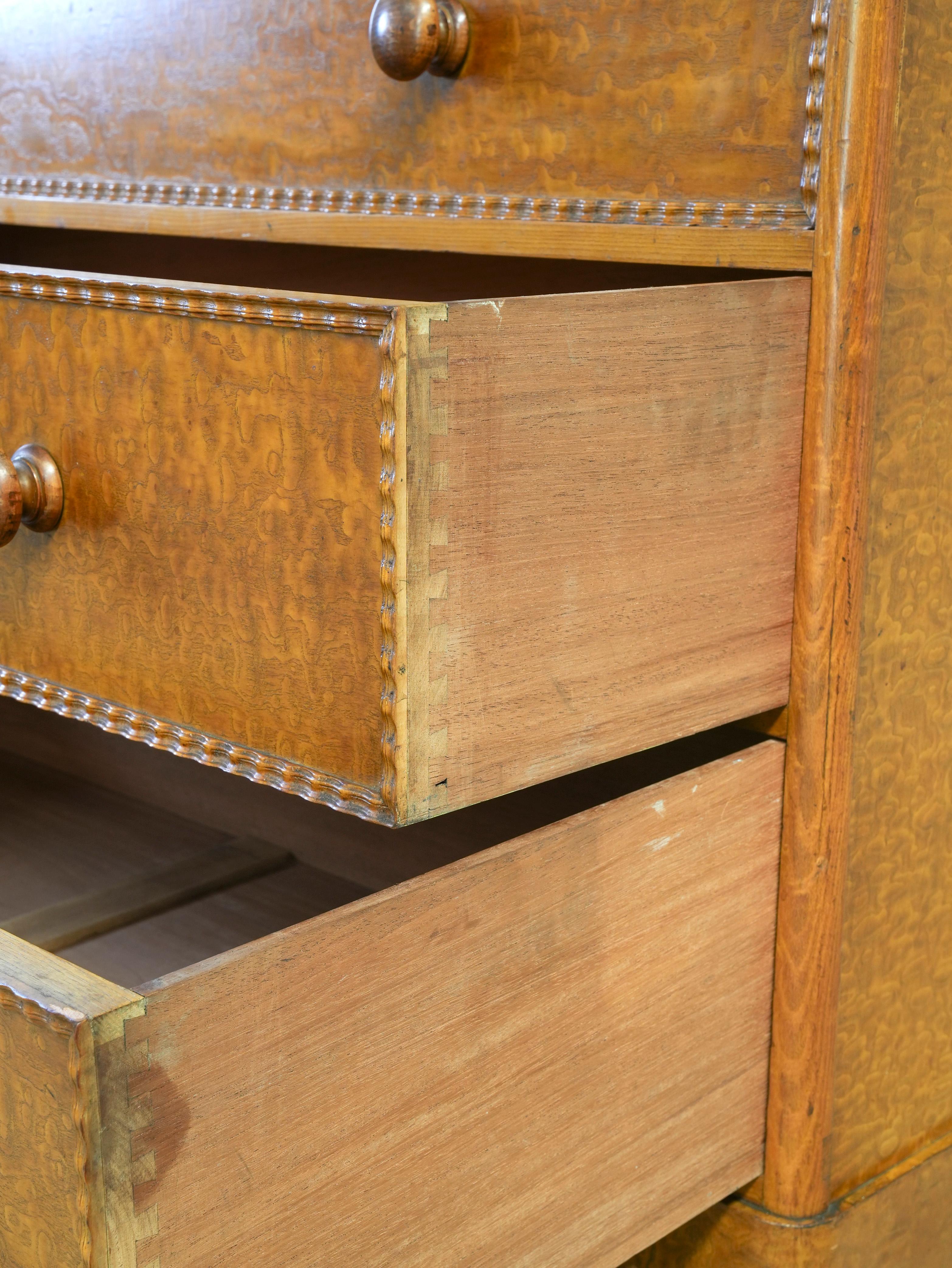 19th Century Burr Ash Chest of Drawers 1