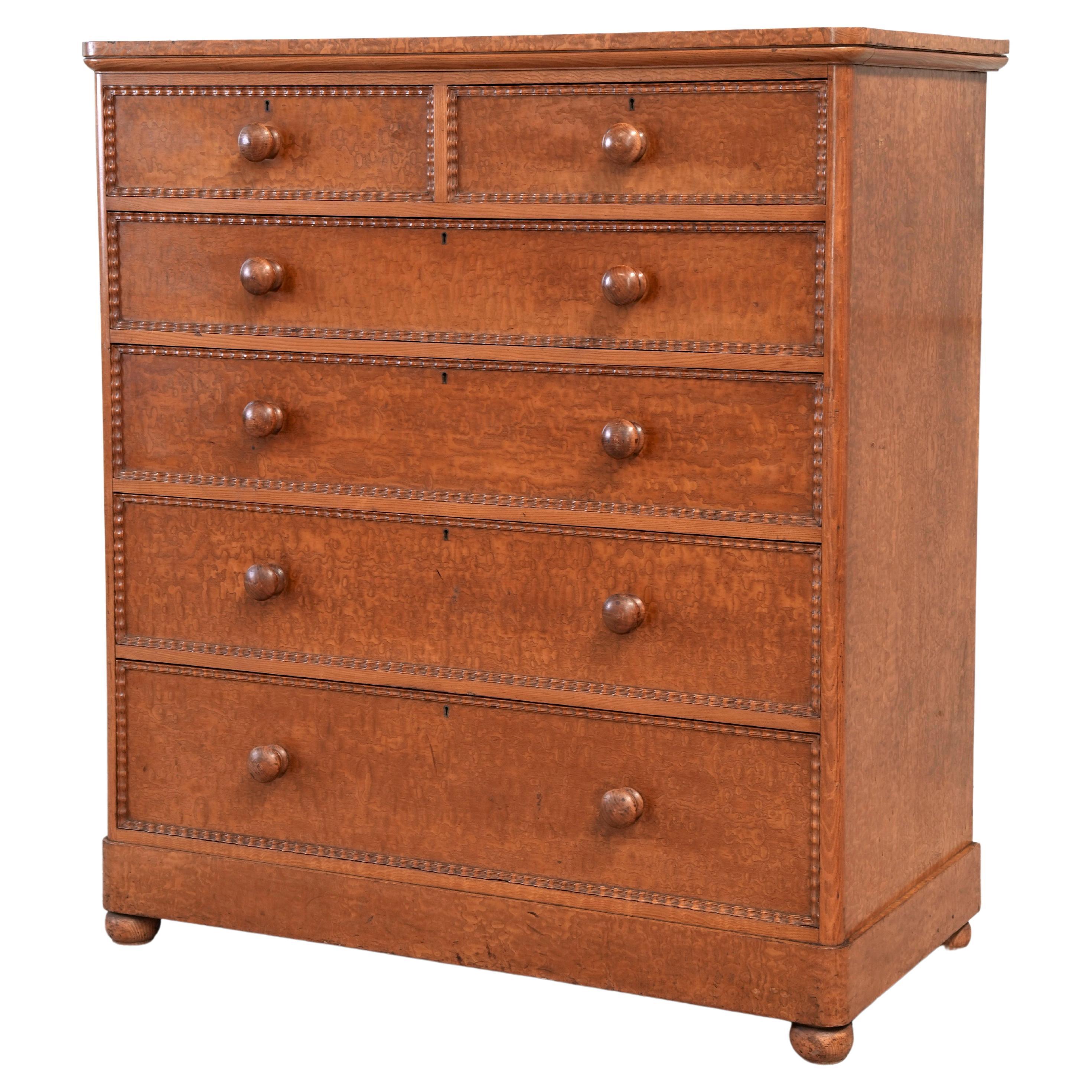 19th Century Burr Ash Chest of Drawers
