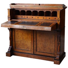 19th Century Burr Oak Secretaire