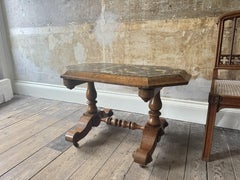 A 19th Century Burr Oak & Turtlestone Marble Table