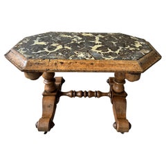 A 19th Century Burr Oak & Turtlestone Marble Table