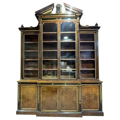 Antique A 19th Century Burr Walnut Display Cabinet/Bookcase