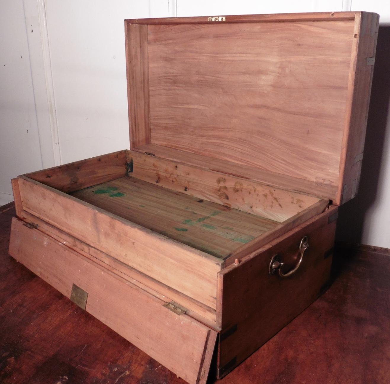 19th Century Camphor Wood Campaign Chest For Sale 3