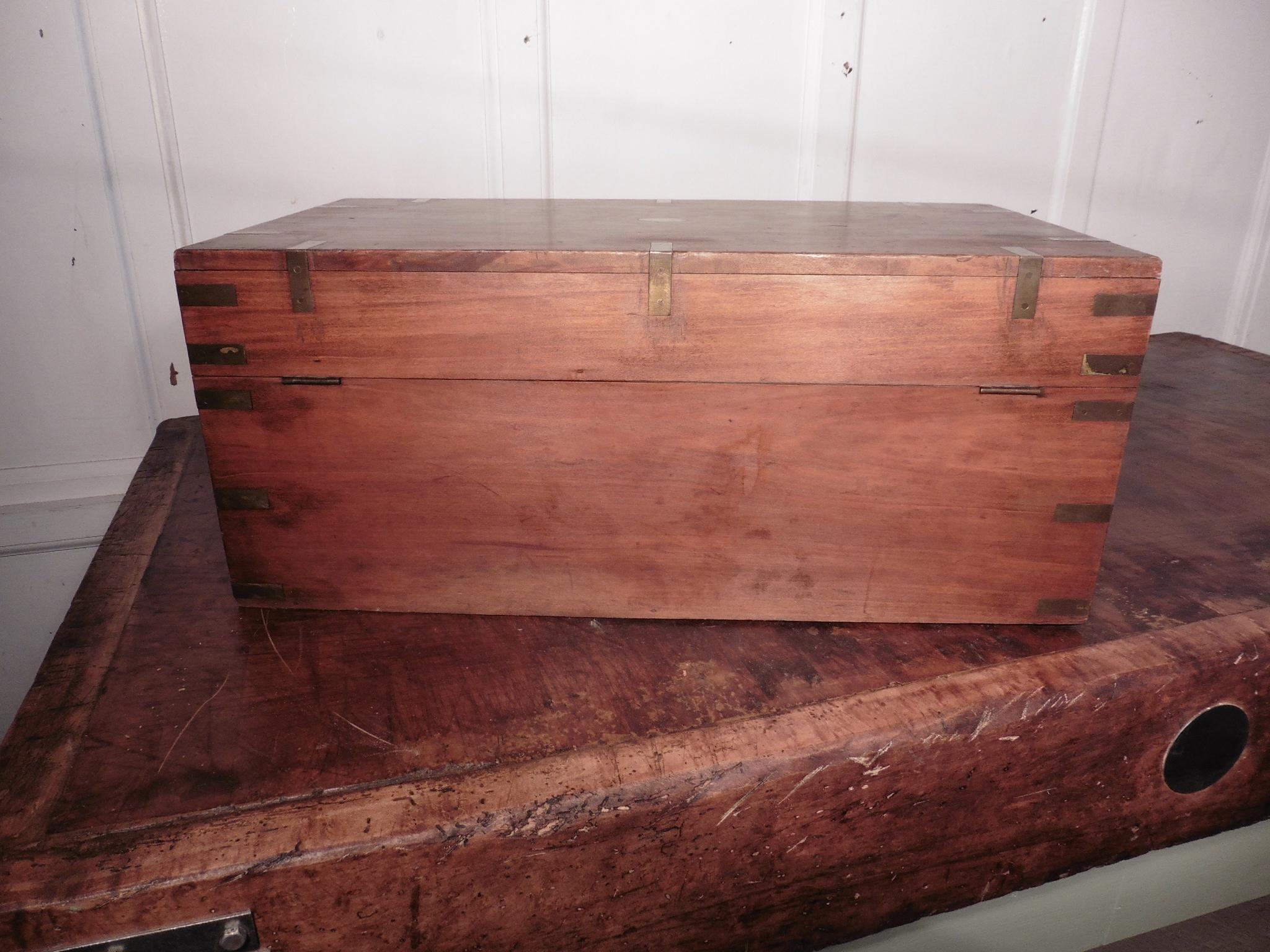 19th Century Camphor Wood Campaign Chest In Good Condition For Sale In Chillerton, Isle of Wight