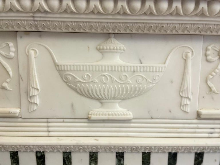 19th Century Carrara and Verde Antico Marble Chimneypiece For Sale at ...