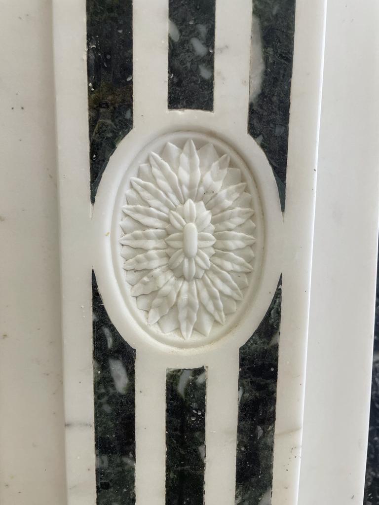 19th Century Carrara and Verde Antico Marble Chimneypiece In Good Condition For Sale In Southall, GB