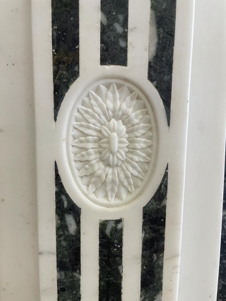 19th Century Carrara and Verde Antico Marble Chimneypiece For Sale at ...