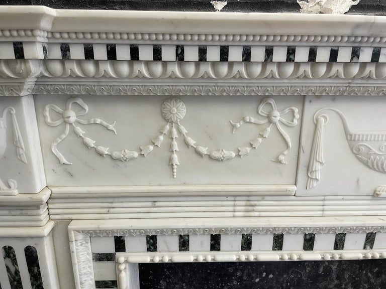19th Century Carrara and Verde Antico Marble Chimneypiece For Sale at ...