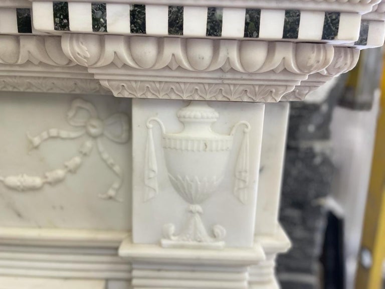 19th Century Carrara and Verde Antico Marble Chimneypiece For Sale at ...