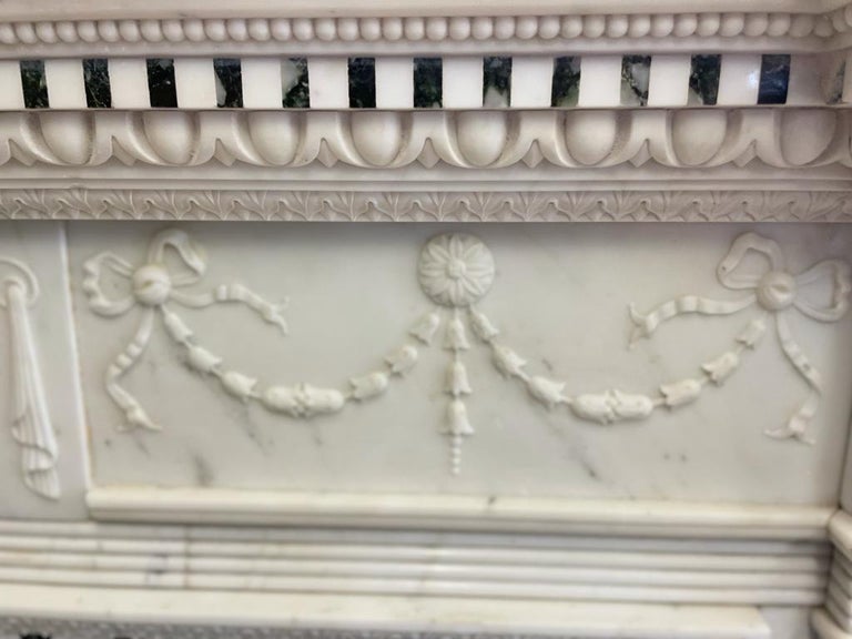 19th Century Carrara and Verde Antico Marble Chimneypiece For Sale at ...