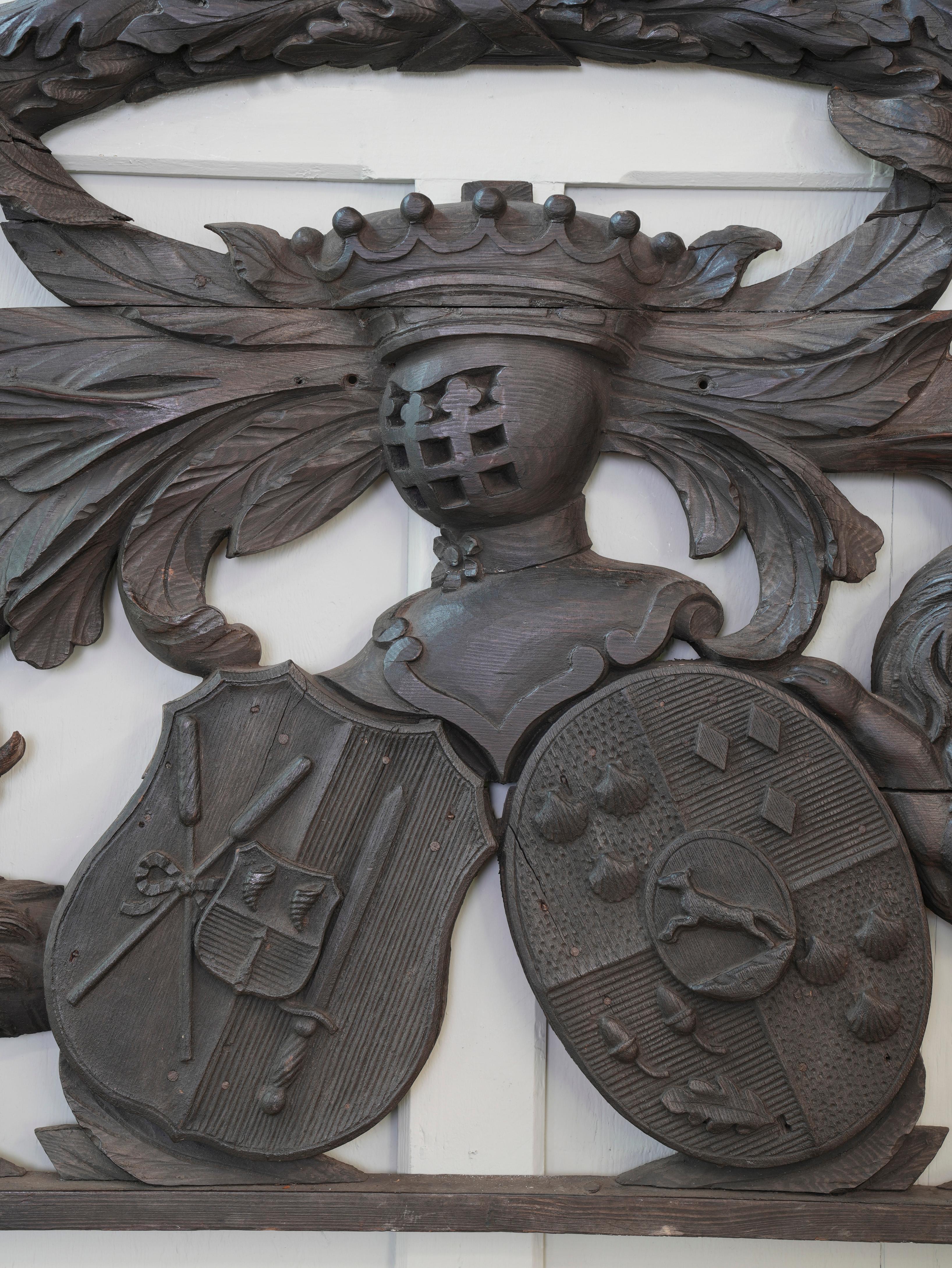 Dutch 19th Century Carved Heraldic Coat of Arms