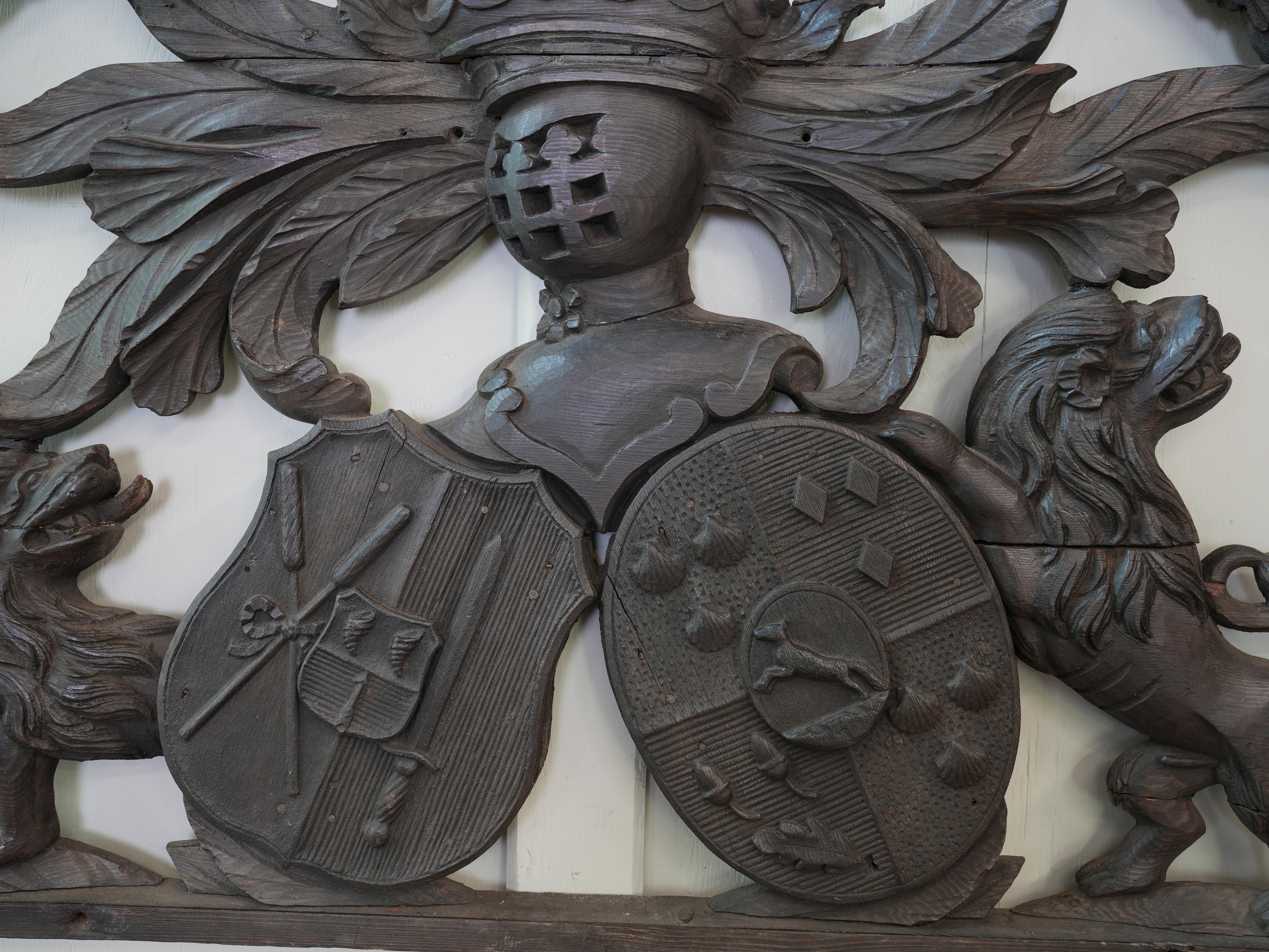 19th Century Carved Heraldic Coat of Arms 1