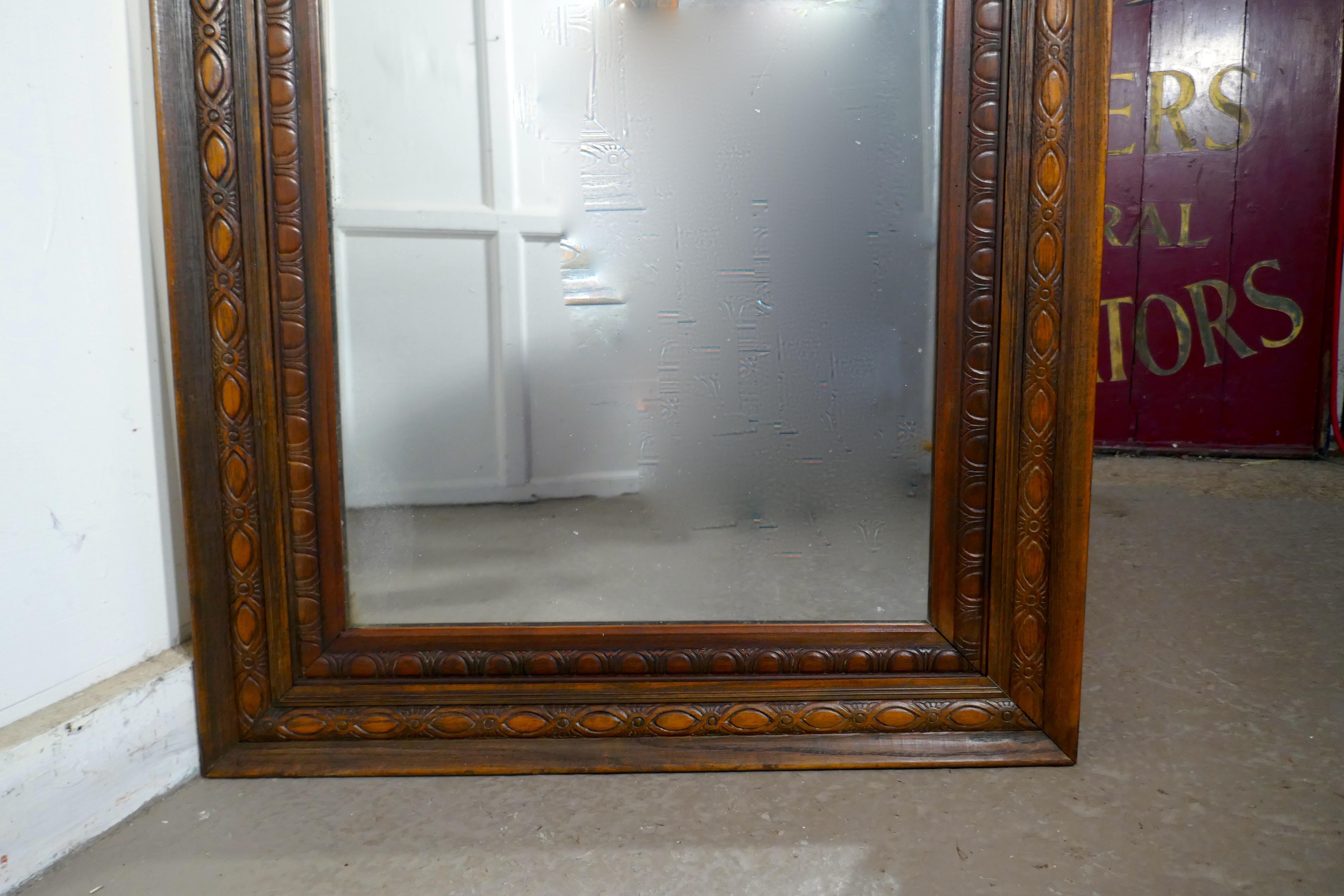19th Century Carved Oak Mirror In Good Condition In Chillerton, Isle of Wight