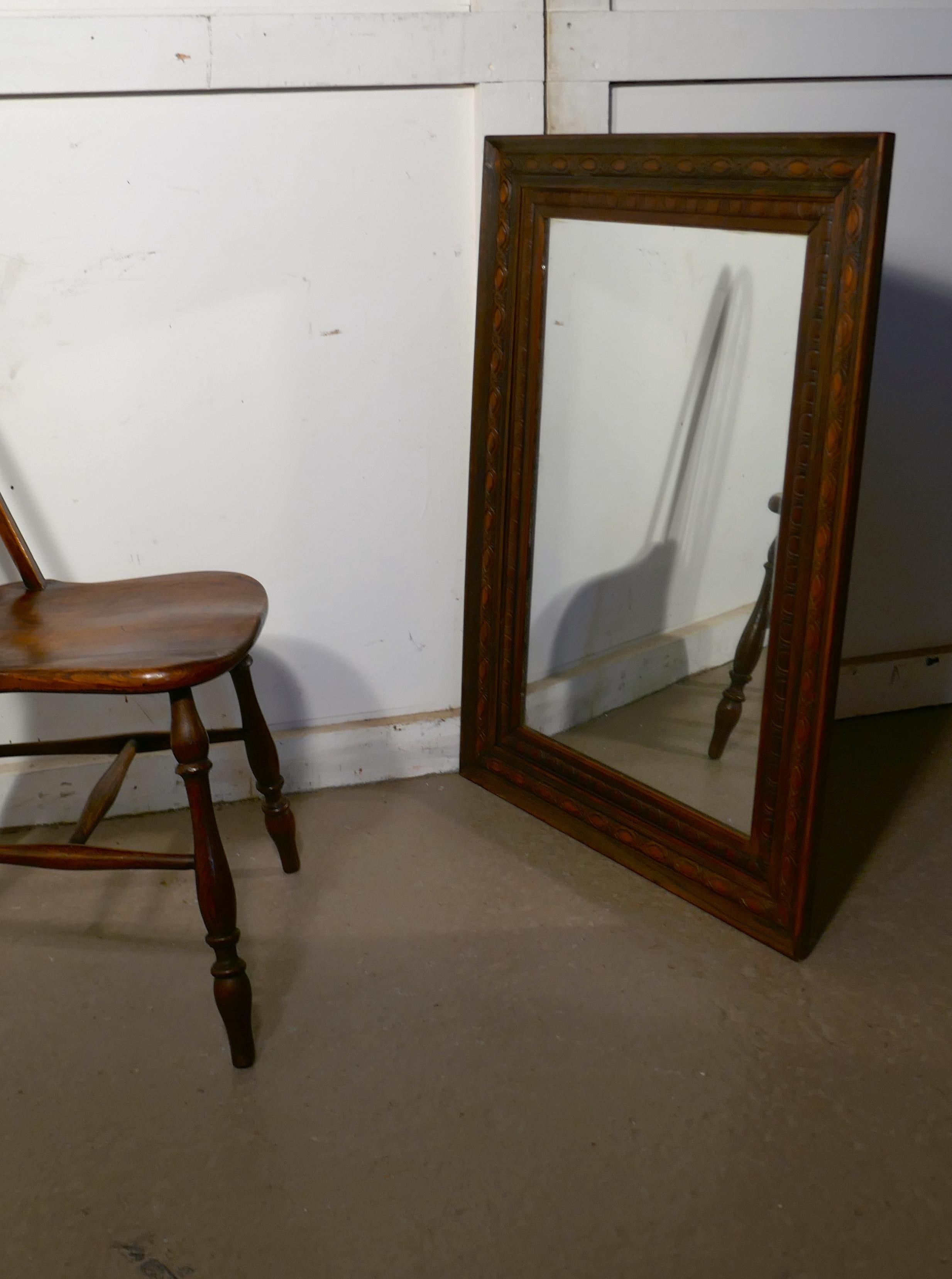 19th Century Carved Oak Mirror 2