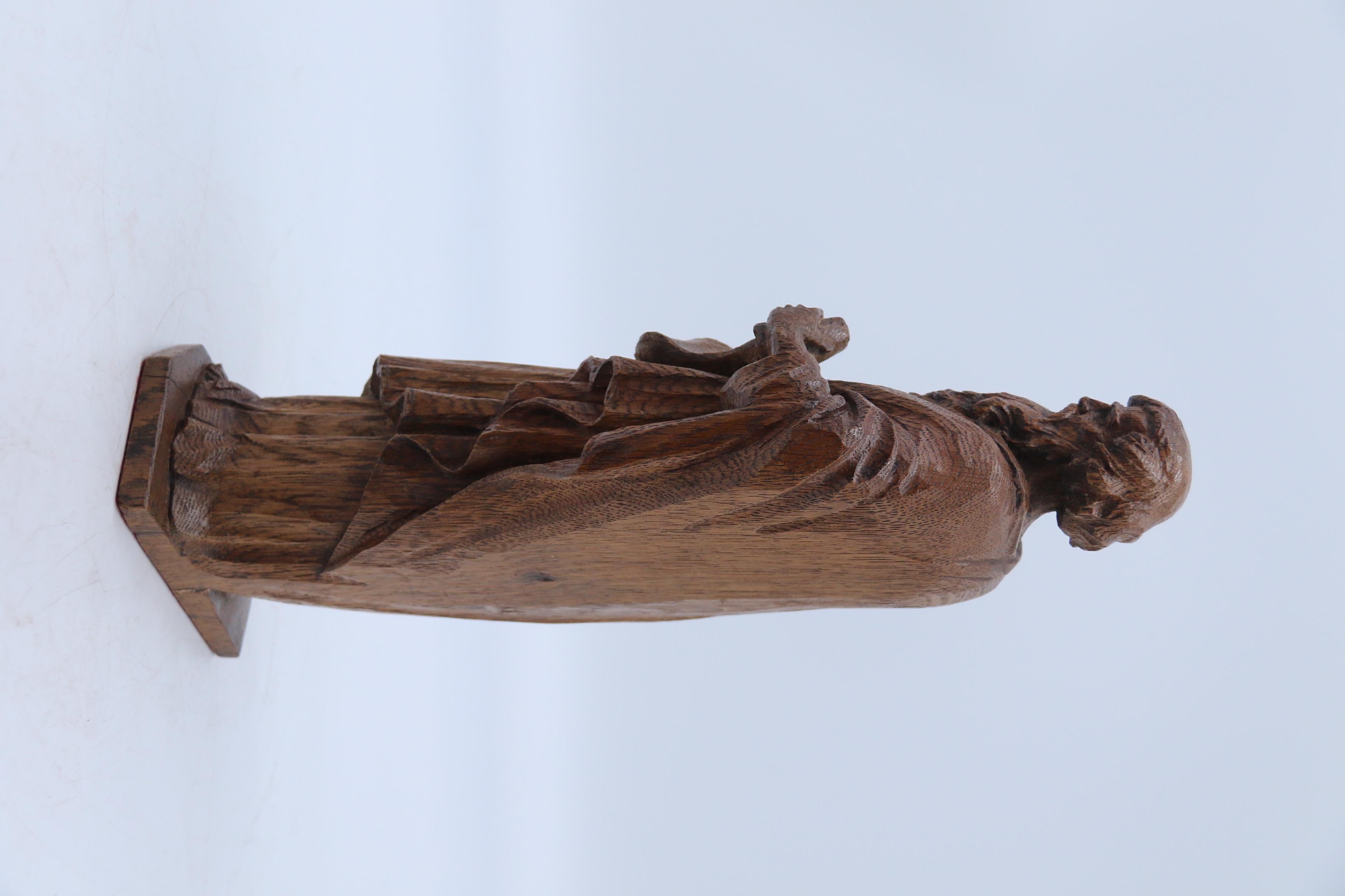 Vittoriano Studio di San Paolo Apostolo in Oak intagliato del XIX secolo, inglese, circa 1860 in vendita