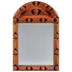 A 19th Century Carved Wood Tramp Art Mirror A 19th Century Carved Wood Tramp Art Mirror