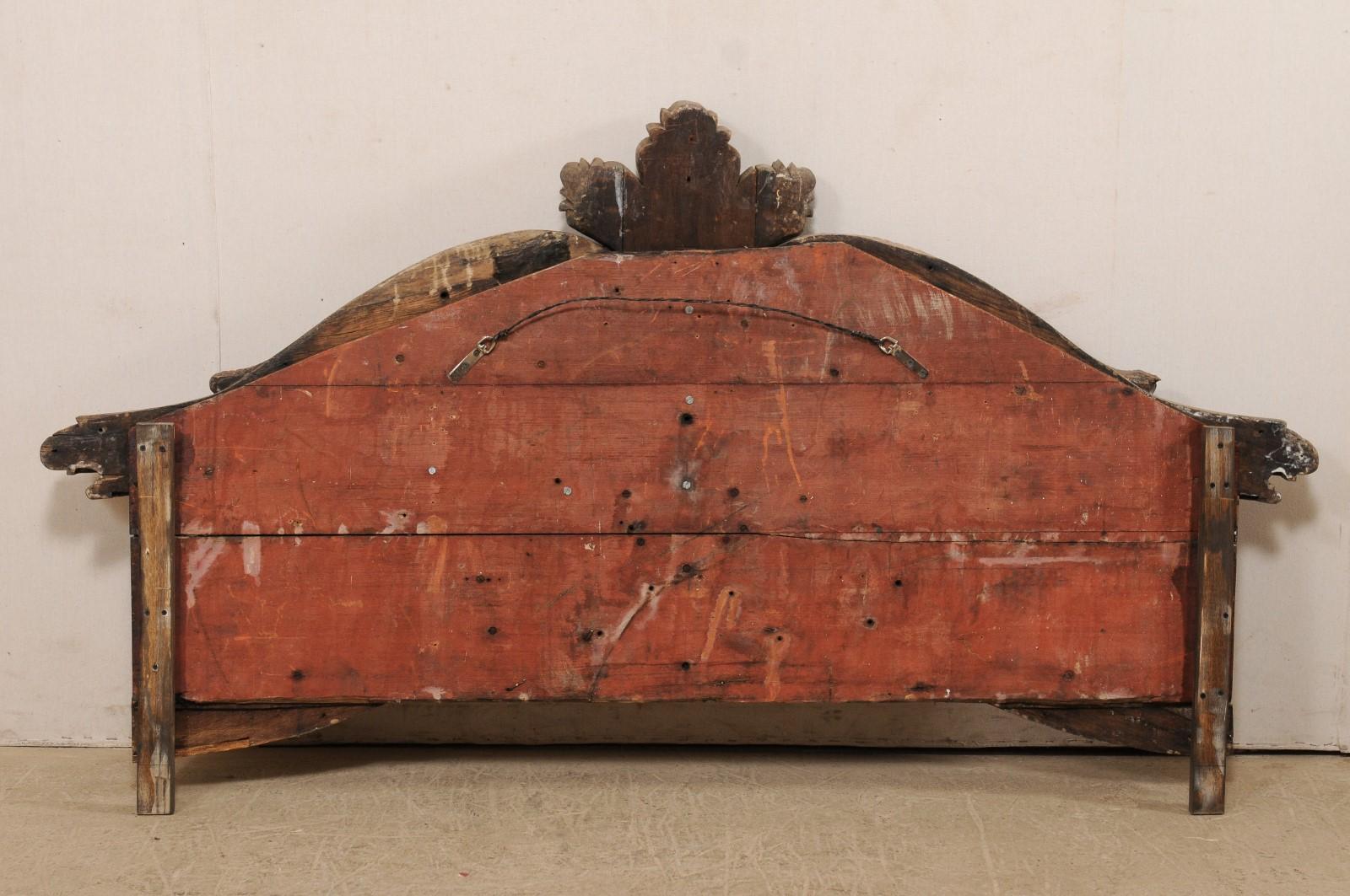 19th Century Carved-Wood Wall Plaque, Great for a Headboard 3