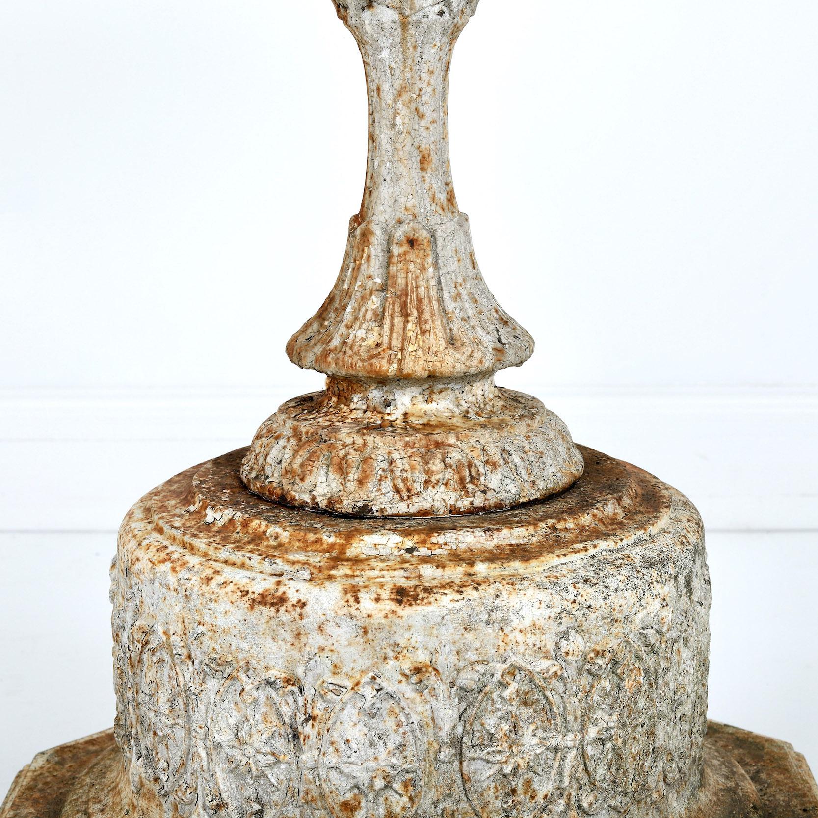 English 19th Century Cast Iron Urn