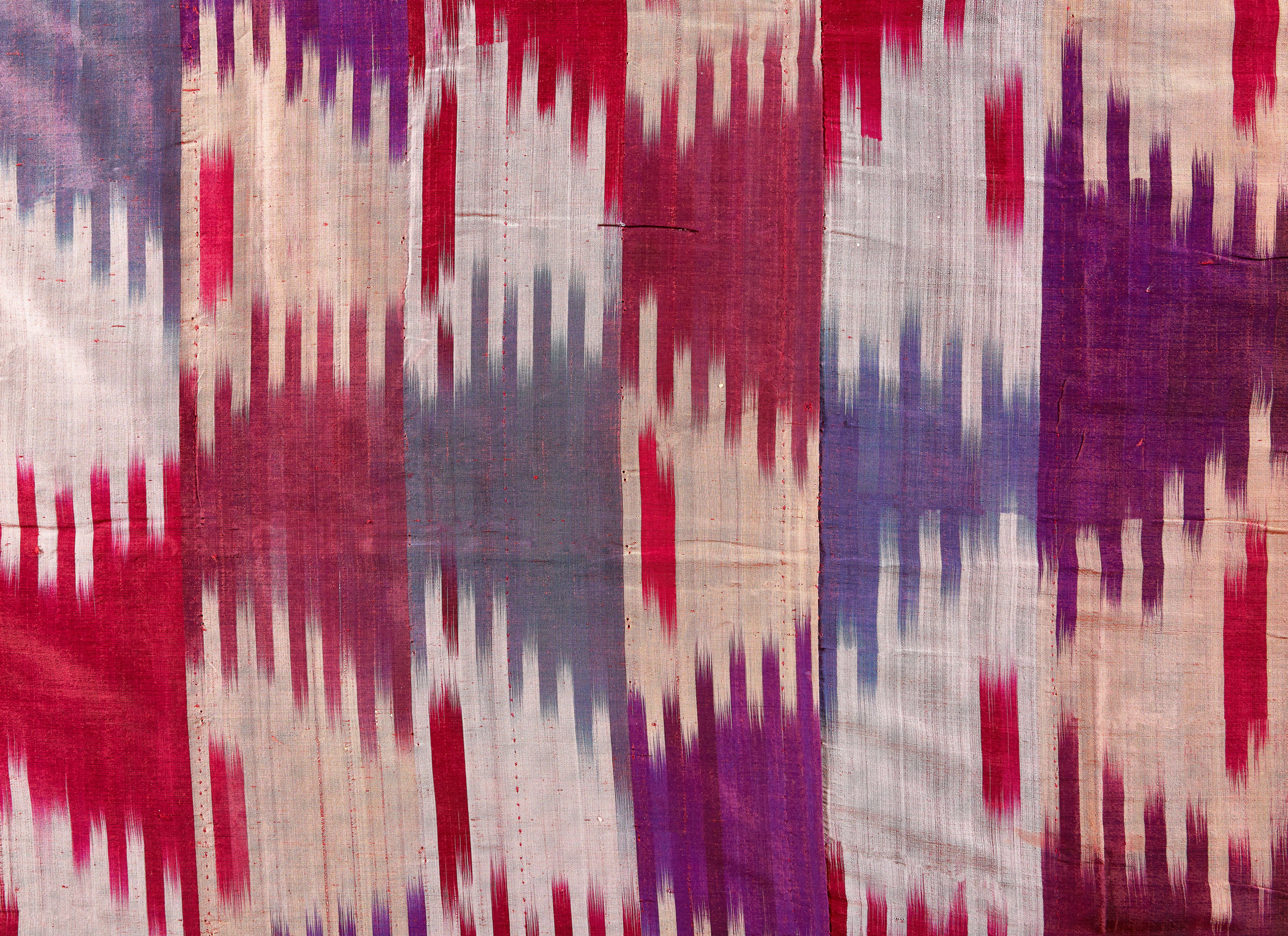 Silk Early 20th Century Central Asian Ikat For Sale