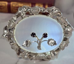 A 19th century chalcedony, amethyst and silver brooch circa 1860