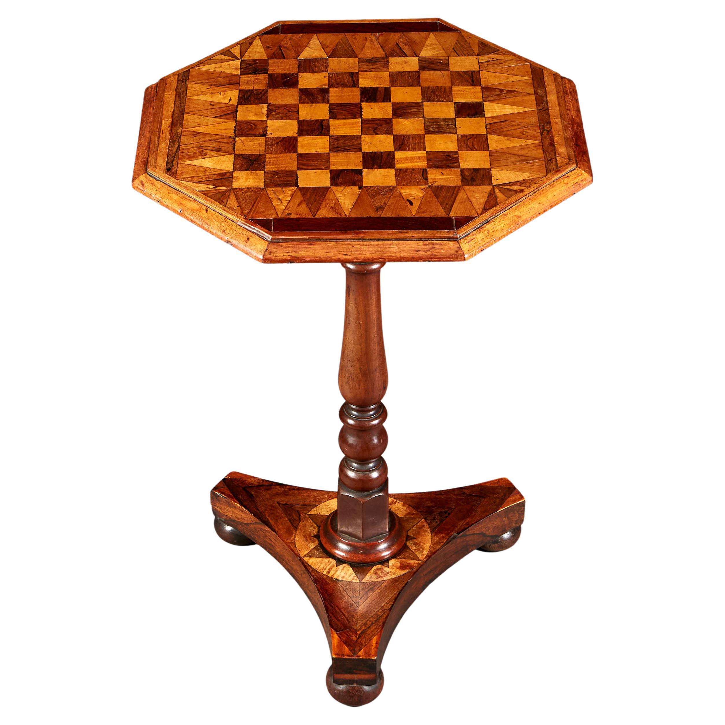 19th Century Chess Board Occasional Table