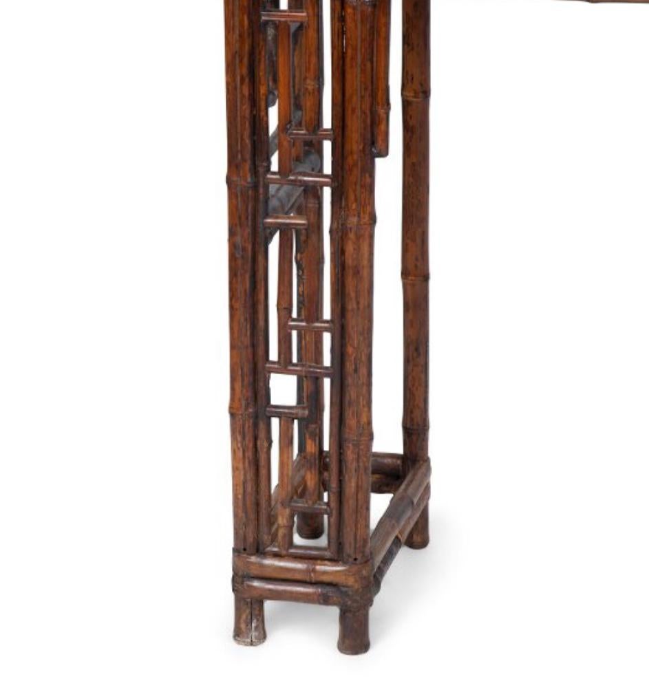 Bauhaus 19th Century Chinese Bamboo-Carved Console Table