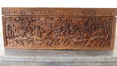 19th Century Chinese Carved Camphor Wood Document Box