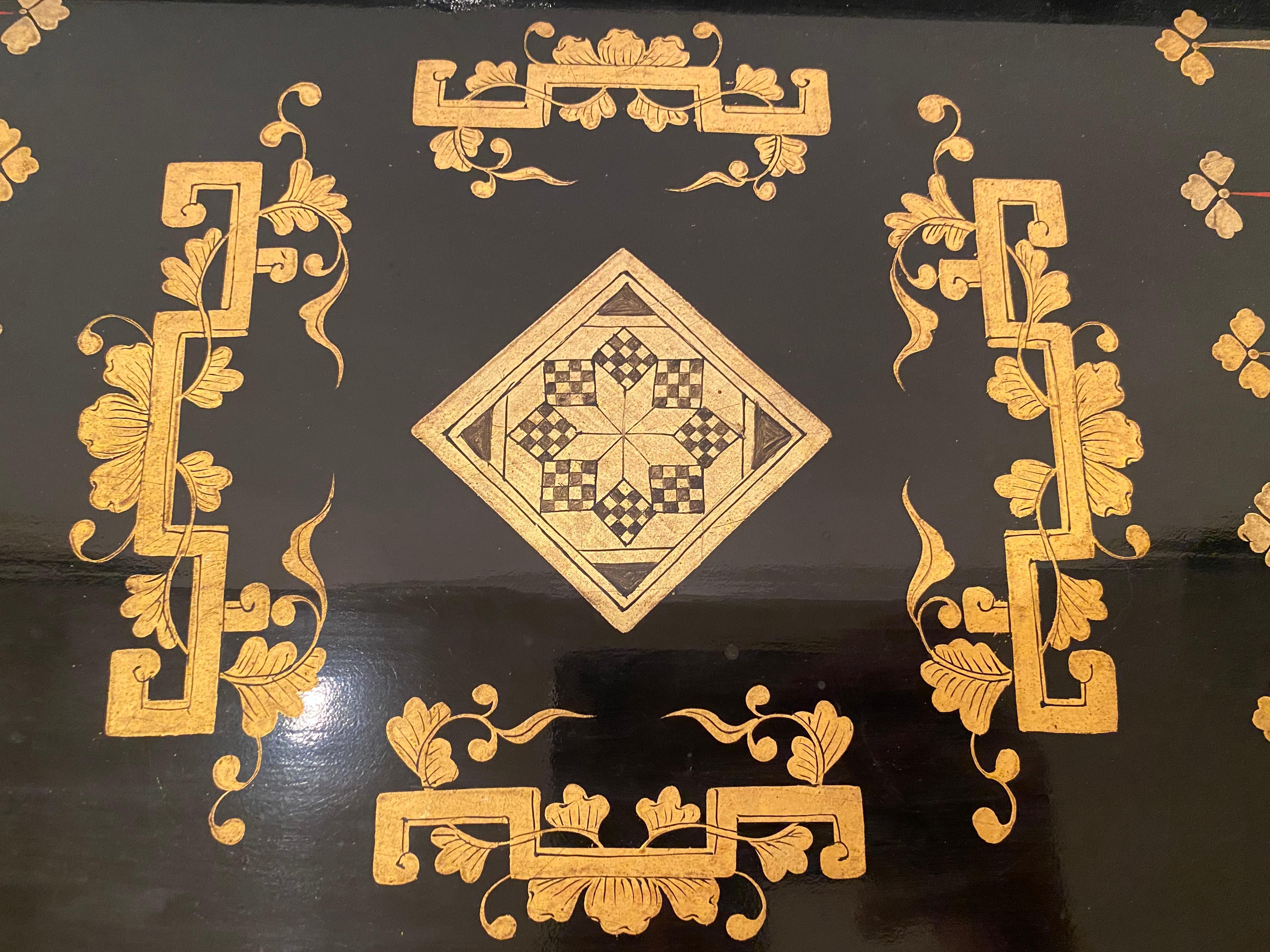 Chinesischer Export-Lack-Schach- und Backgammon-Karton des 19. Jahrhunderts im Angebot 4