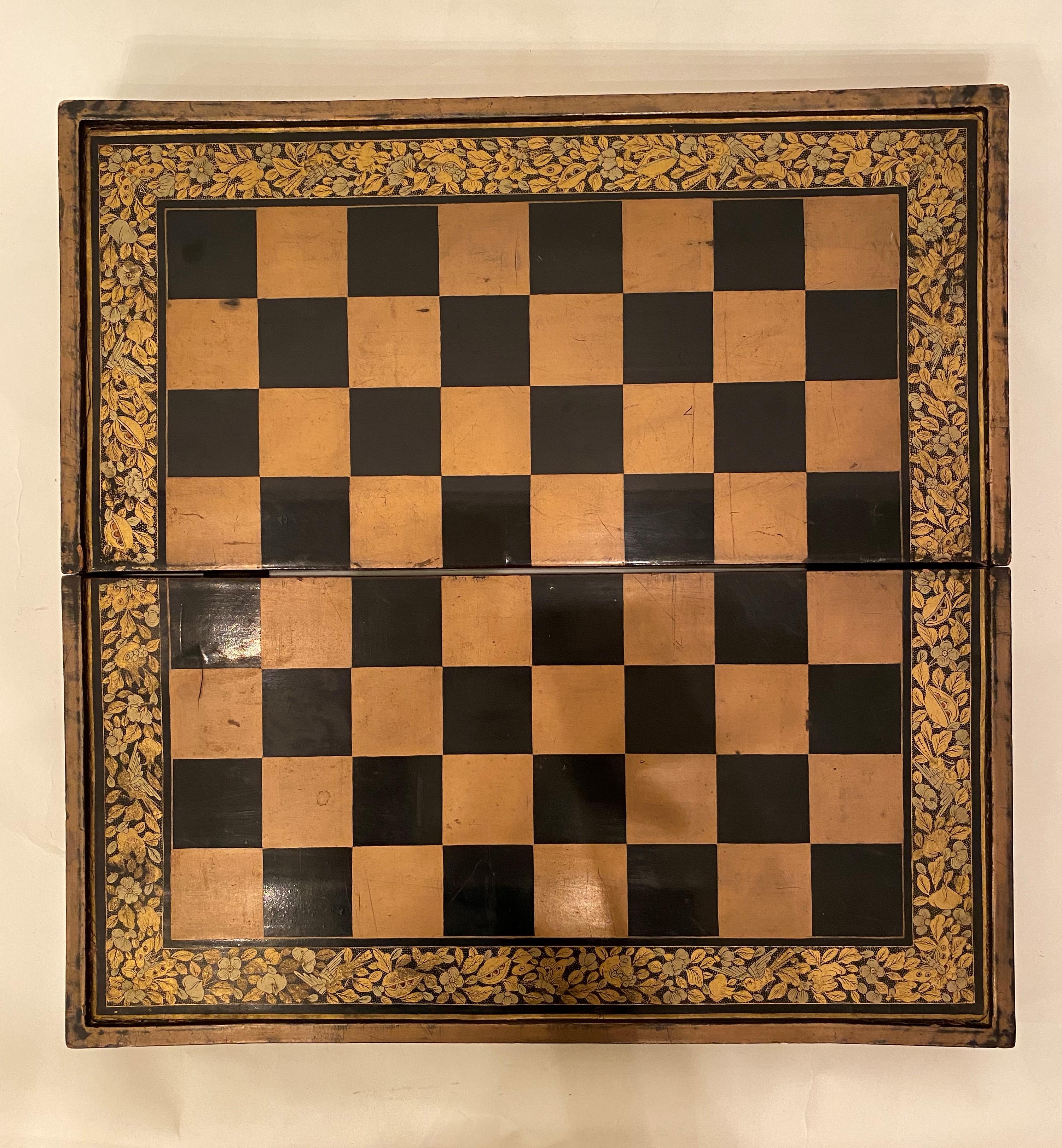 19th Century Chinese Export Lacquer Chess and Backgammon Board For Sale 4