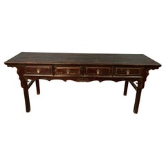 A 19th Century Chinese Lacquered Elm Wood Console Table