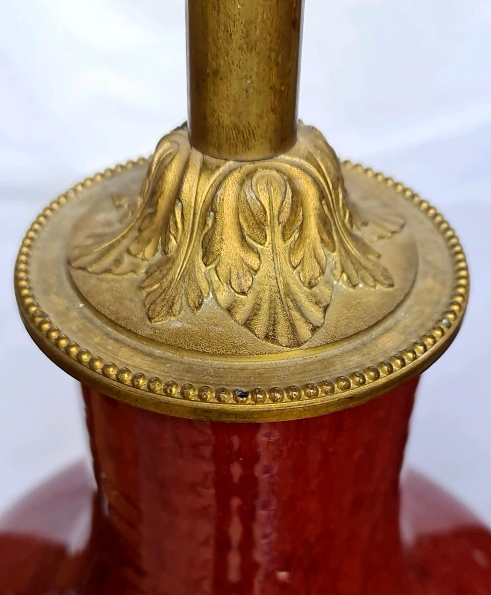 19th Century Chinese Porcelain Vase Ormolu-Mounted in Lamp 4