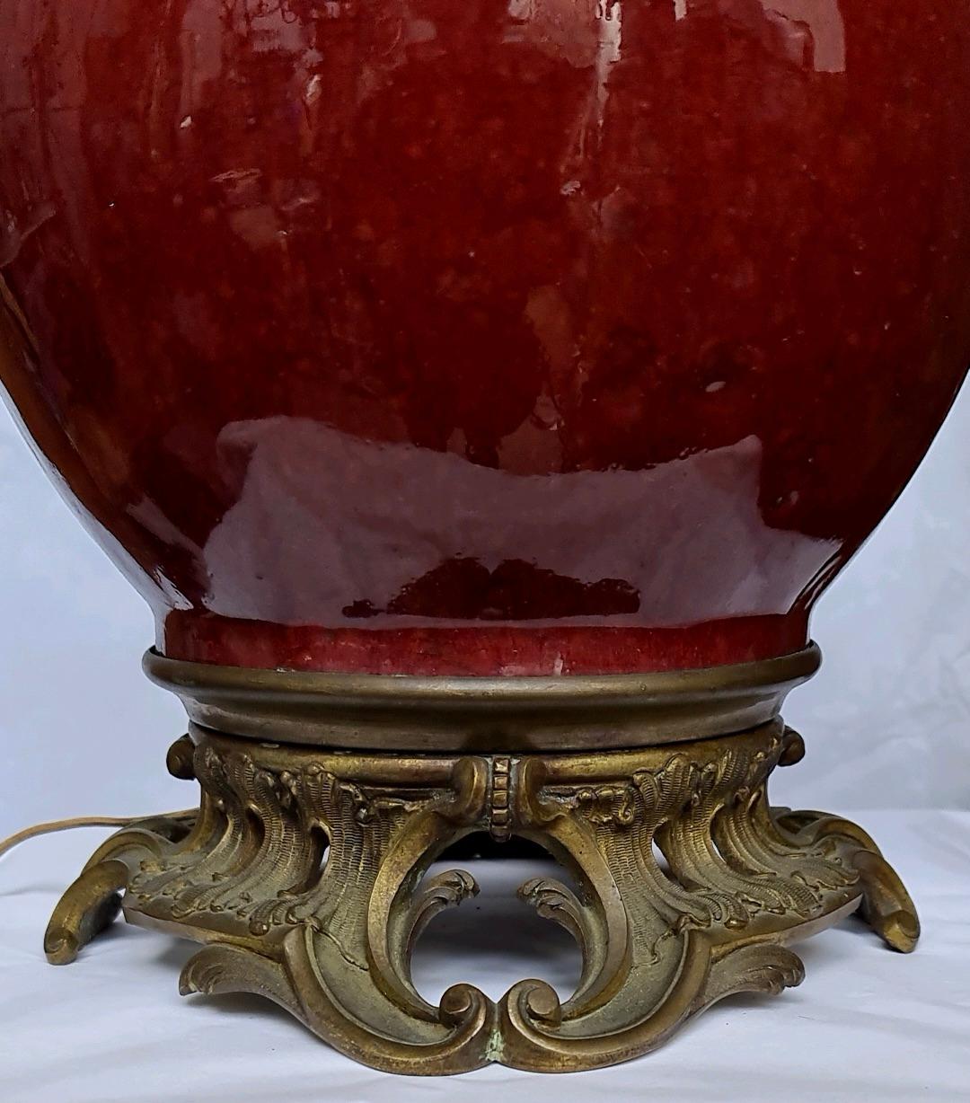 Enameled 19th Century Chinese Porcelain Vase Ormolu-Mounted in Lamp