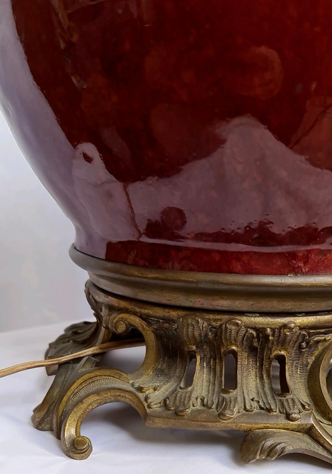 19th Century Chinese Porcelain Vase Ormolu-Mounted in Lamp 1