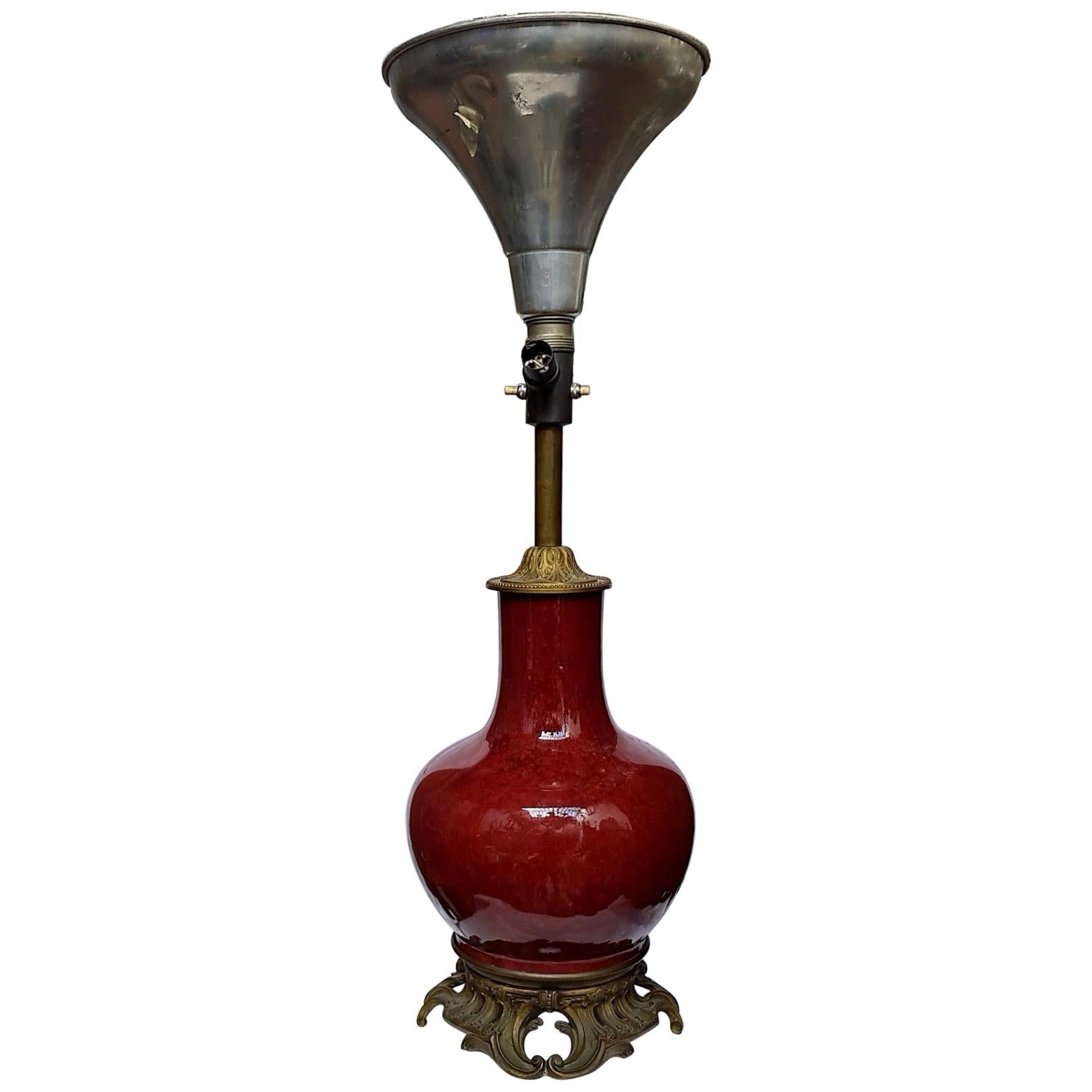 19th Century Chinese Porcelain Vase Ormolu-Mounted in Lamp