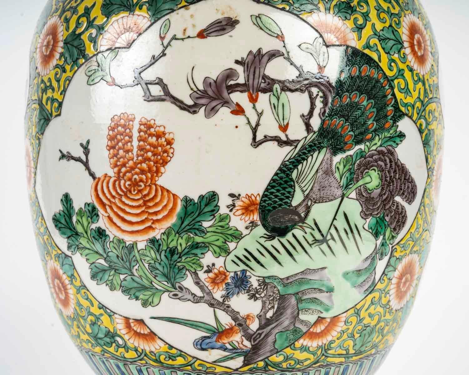 Fin du XIXe siècle Lampe en forme de jarre à gingembre en porcelaine Samson de style chinois du 19e siècle en vente