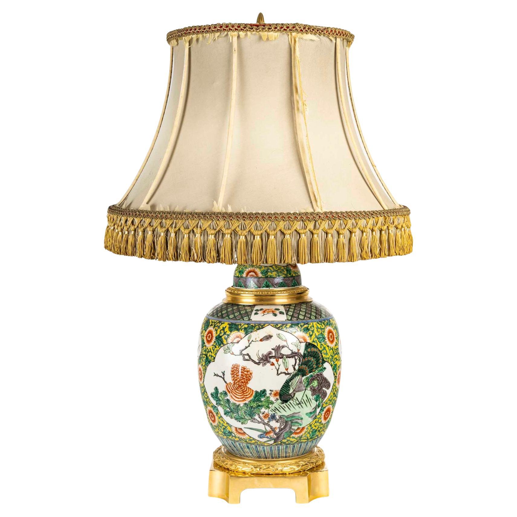 A 19th Century Chinese Style Samson Porcelain Ginger Jar Lamp