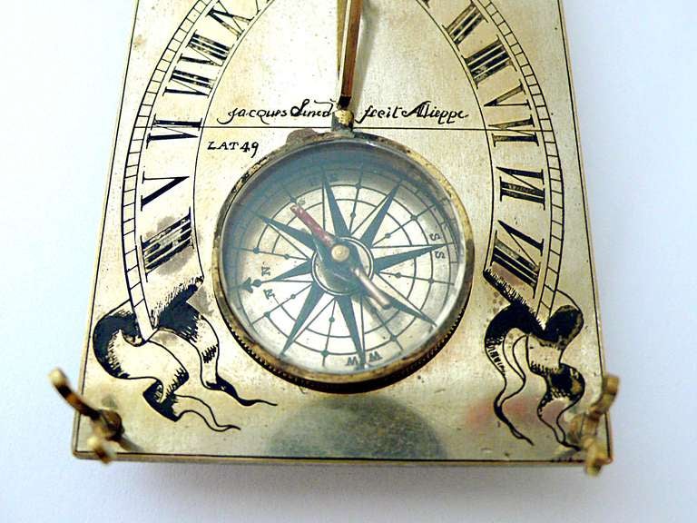 19th Century Compass Sundial, Jacque Linedal, Dieppe France 1
