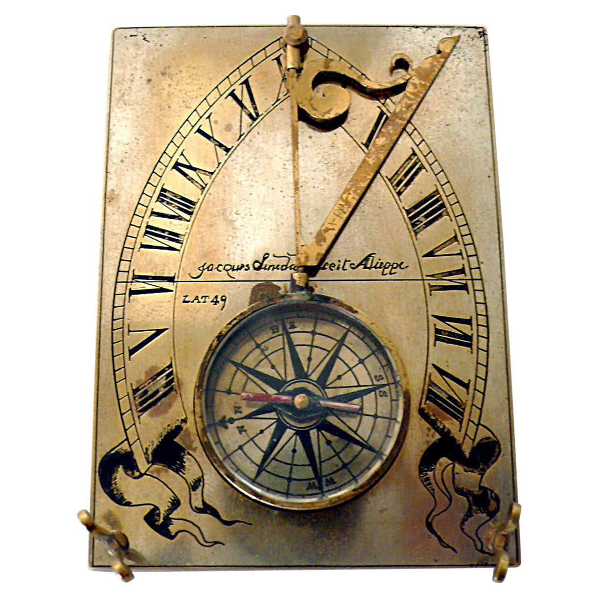 19th Century Compass Sundial, Jacque Linedal, Dieppe France