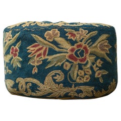 A 19th Century Crewel Work Pouf